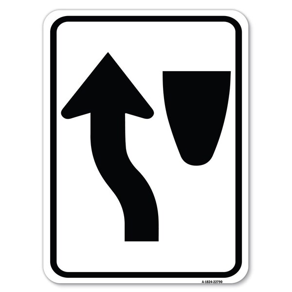 Signmission Traffic Sign Keep Left Symbol Heavy-Gauge Aluminum Rust Proof Parking Sign, 18" x 24", A-1824-22790 A-1824-22790 - main